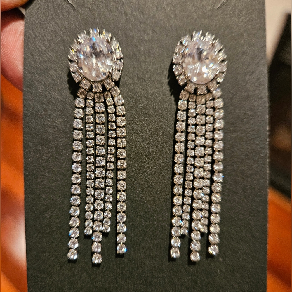 Macy's Halo Dangle Cubic Zirconia Earrings